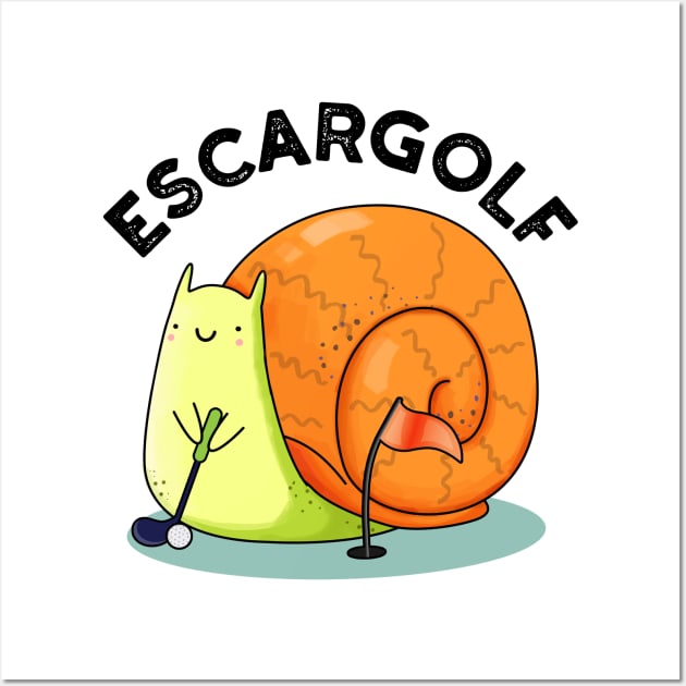 Escar-golf Cute Escargot Snail Pun Wall Art by punnybone